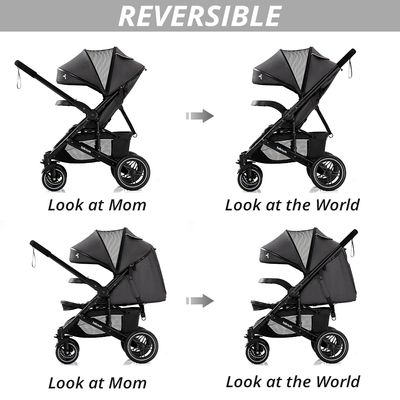 Eazy Kids Teknum Reversible Moon Walk Stroller Black